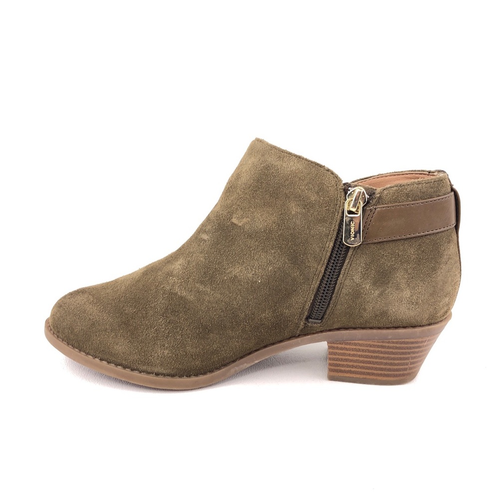 Vionic Millie Green Leather Ankle Boots 6.5 - Picture 2 of 11